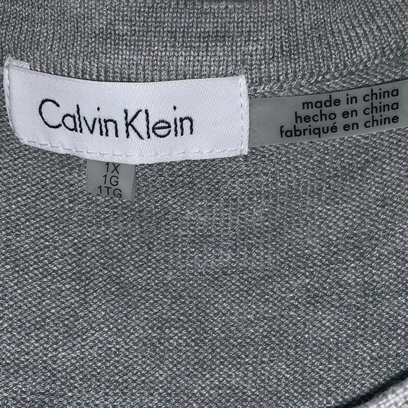 Calvin Klein Asymmetrical Striped Split Side Hem Pullover Crewneck Sweater 1X - Picture 4 of 13